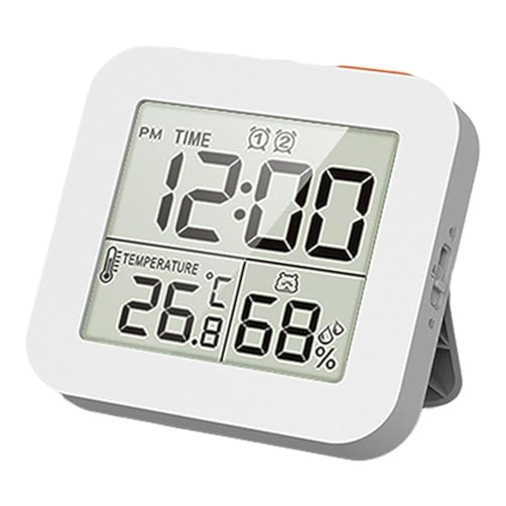 Waterproof Digital Bathroom Clock Shower Timer, White
