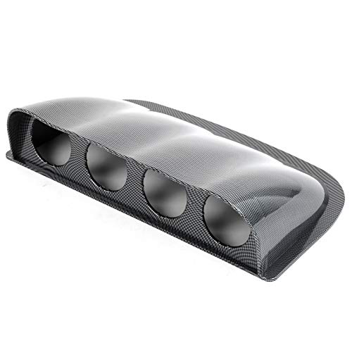 Universal 2" 52Mm 4 Hole Dash Dashboard Gauge Meter Mount Pod Holder Black Cover Carbon Fiber Stytle For Car Exhaust Gas Oil Water Temperature Temp Voltage Tachometer Gauge, Etc #TOP11