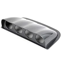 Carbon Fiber Gauge Cluster, Universal 4-Hole Gauge Mount Holder Quadruple Dash Meter Pod Instrument Panel Cover
