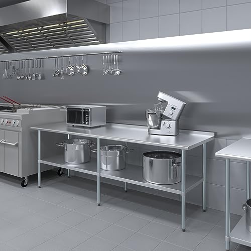 Image of AmGood Stainless Steel Work Table | Metal Utility Table (96 inch Long x 30 inch Deep)