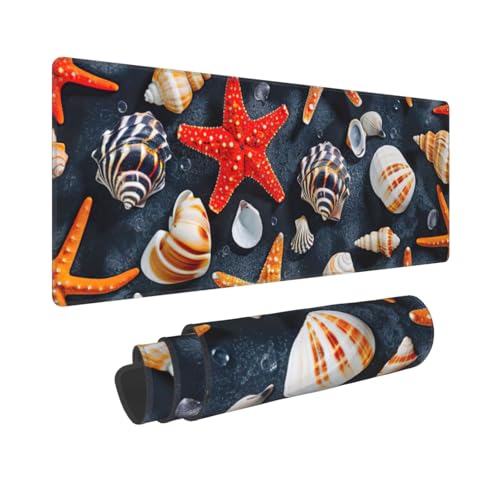Tapis de souris de jeu fluide 30x80 cm anti-glisse motif étoile de mer
