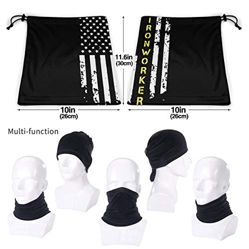 Ironworker American flag Men Women Cold Weather Neck Gaiter Tube Face Mask