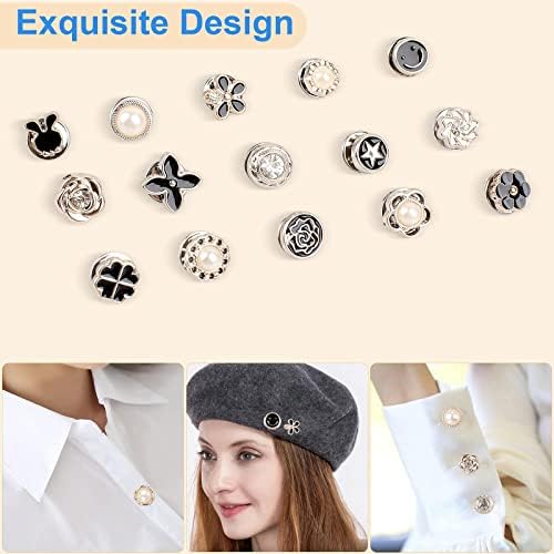 Brooch Pins for Women, 30 Pcs Cover Up Button Pins for Clothes, Modesty Pins, Women Shirt Safety Brooch Buttons, Brooch Pins Invisible Button, Prevent Accidental Exposure of Buttons for Girls Clothes