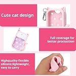 Cat Silicone Case for Touchland Hand Sanitizer Spray with Keychain, Compatible with Power Mist & Glow Mist 1 FL Oz/30ML for Touchland Case,Accessory Cute Travel Cover Sleeve (Black)