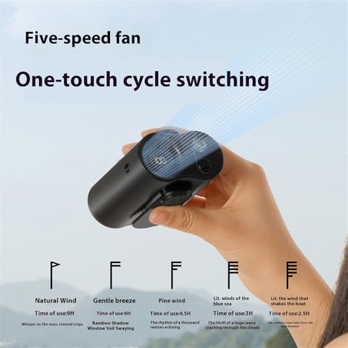 Ventilador de colgar para camping y excursiones al aire libre con linterna de cinco marchas 6