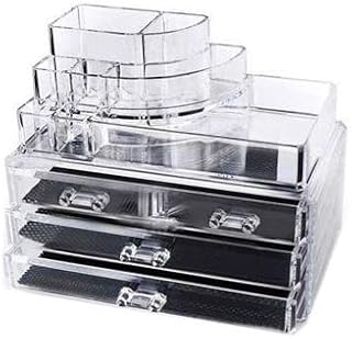 تخزين مستحضرات التجميل والمجوهرات من الاكريليك، ابيض - 4 ادراج 09877594_ مع ضمان لمدة عامين للرضا والجودة