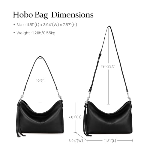 Image of befen Genuine Leather Hobo Bag Purses for Women, Anti Theft Leather Purse | Crossbody Purses with Built in RFID Wallet, Hobo Crossbody Bag Shoulder Handbags