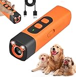 KXYINOS Anti Bell Gerät Hunde, Ultraschall Hundeabwehr, Wiederaufladbar Antibell Ultraschall Gerät mit 3 Einstellbaren Frequenzen LED-Taschenlampe für kleine & große Hunde, Innen & Außen