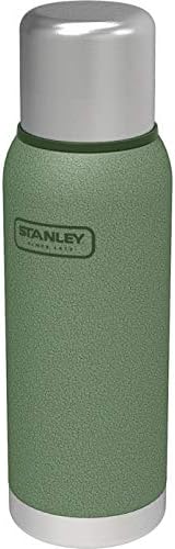 Stanley Adventure Series Vacuum Bottle 1.0 Liter Hammertone Green Double Wall Vacuum Insulation 18/8 Stainless Steel Insulated lid Leak Proof BPA free Unbreakable