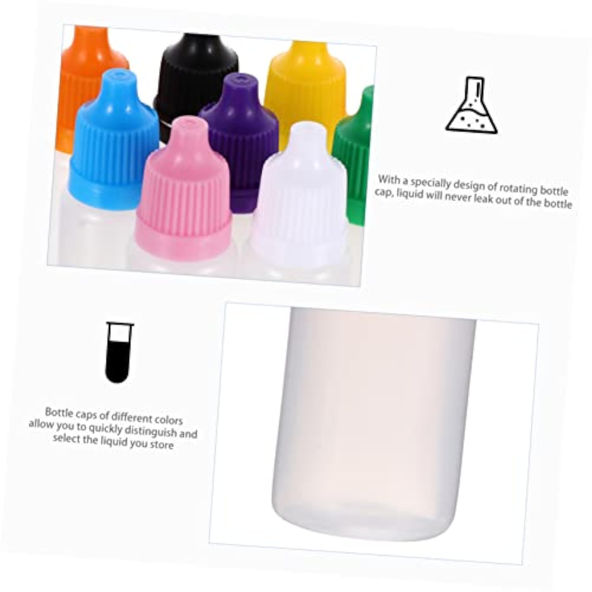 100 Pcs Plastic Squeezable Dropper Bottles, Refillable Containers