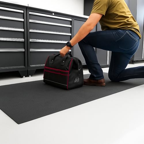 StepGuard 3 ft. x 8 ft. 4mm Ribbed Rubber Floor Mat, Black by Stepguard - Image 3