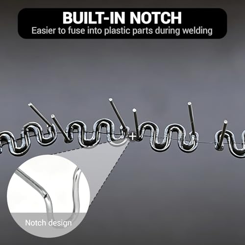 Miniatura 4 de Gloryit Grapas Onduladas, 1000 Pcs Parachoques Automático Plastico Soldadura Reparar Grapadoras Calientes, Grapas De Onda Precortadas, Grapadoras De Plástico Para Reparación De Autos, Grapas Calientes