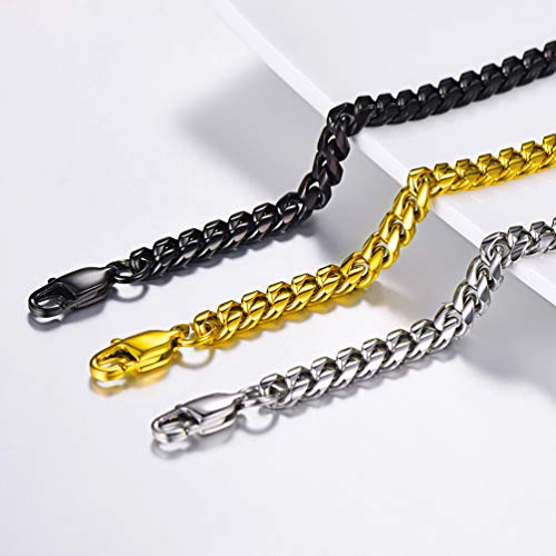 Prosteel Black Bracelet Stainless Steel Chain Chunky Cuban Link Bracelet Pulseira Masculina Men Jewelry Gift Punk Bracelet #TOP5