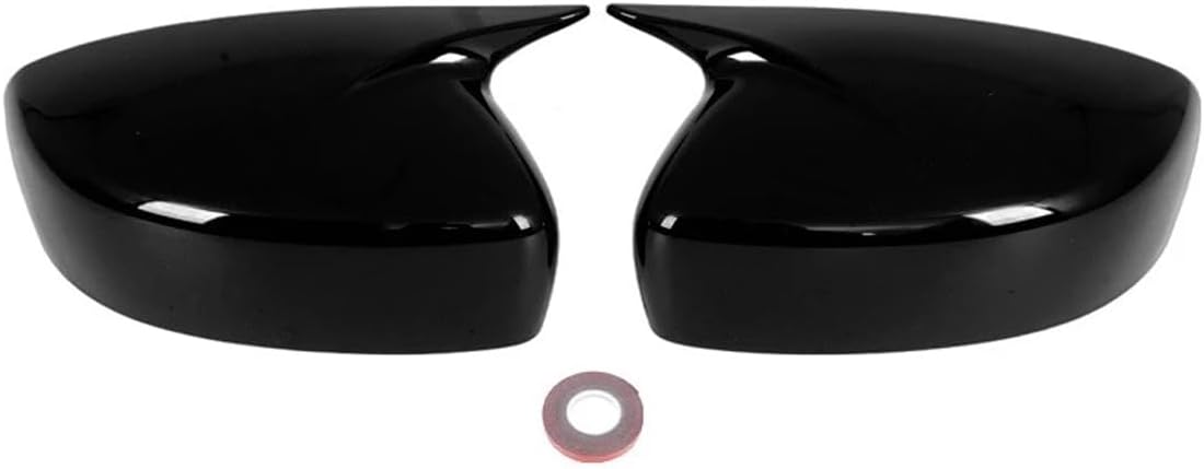 Rearview Side Mirror Cap Cover Trim Compatible For INFINITI G37 G25 2008 2009 2010 2011 2012 2013 Glossy Black OX Horn Style Door Wing Mirror cap (Not a Replacement)