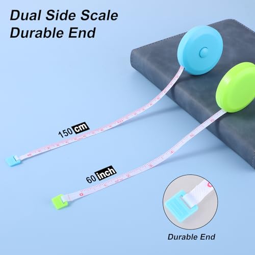 Ouligay 6Pcs Tape Measures Soft Tape Measure Body Double Scale Soft Tape Retractable Dual Sided Measure Tape Set for Body Measuring Chest Waist Cloth Craft - Image 3