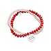 Produktbild Spruchketten BY LIEBLICHKEITEN Spruch Glasperlen Armband Ø 5cm OneSize (Gummiband) Coralle rosa Edelstahlplättchen Ø 1,5 cm sei einzigartig Nicht artig