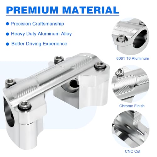 Image of 1.0 inch Handlebar Riser Top Clamp Kit 1.5 inch Tall for Harley Street glide, Electra glide, Sportster, Softail Street Bob Fat Boy Fat Bob Heritage Low Rider & Dyna (Rise Height: 1.5 inch, For 1 inch Bar)