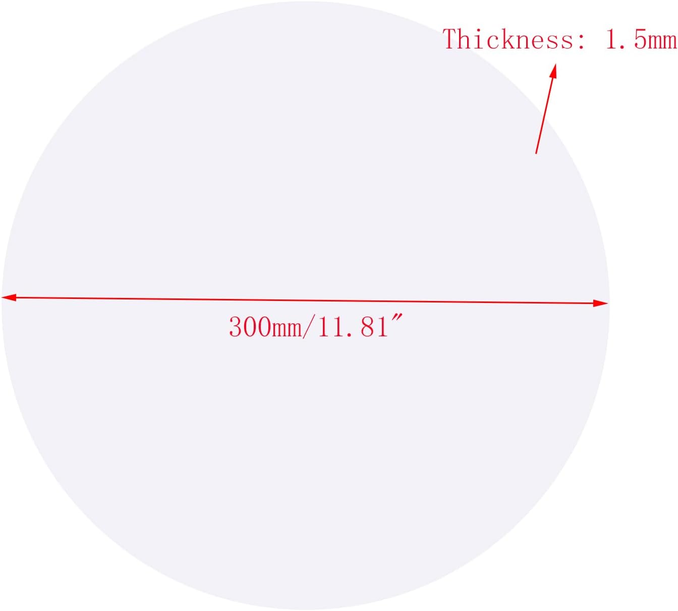 2pcs 12" Diameter Round Lampshade Diffuser 1.5mm Thick Frosted White Acrylic Lamp Cover Diffusers for Table/Floor/Ceiling/Wall Lamps