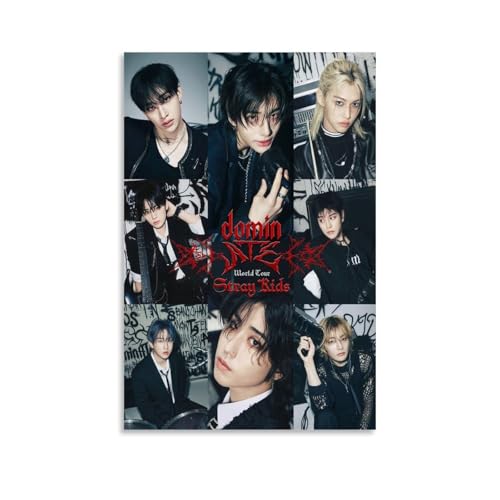 Raatrey Poster mural décoratif sur toile pour chambre à coucher - Musique Kpop vintage Skz de Skz - 30 x 45 cm