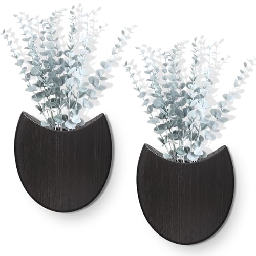 Acellegic 2 Pack Wood Wall Planters with Artificial Plants Farmhouse