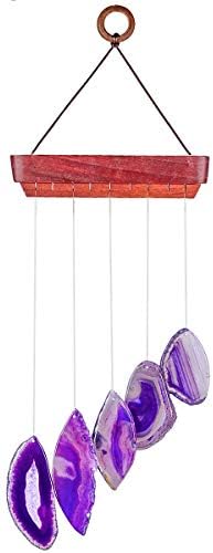 Nupuyai Natural 7 Chakra Stone Wind Chimes for Garden Home Decor, Crystal Stone Hanging Ornament Wind Bell for Outdoor Indoor 53cm