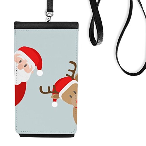 Protégez votre téléphone intelligent avec ce portefeuille suspendu Noël en cuir noir
