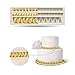 Cake Border Decoration Mold- BUSOHA Flower Lace Grid Texture Embossing Mat Band Silicone Imprint Fondant Impression Mold for European Frame Baking Tools, Sugar Paste Chocolate Gumpaste Pyramid Cone