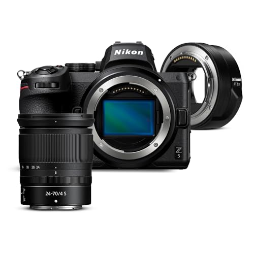 Nikon Z5 Appareil photo plein format sans miroir avec objectif zoom plein format NIKKOR Z 24-70 mm f/4 S + adaptateur de monture d'objectif Nikon FTZ