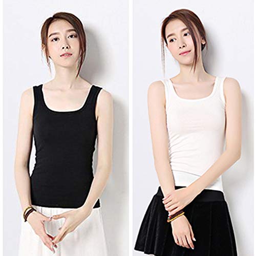 Homyl U-pescoço Elastic Camisole Regatas Para Mulheres Calções XXL Branco E Preto