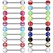 ROSENICE 20pcs Colorful Women Tongue Ring Bar Stud (Random Color)