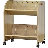 DORIS ドリス 本棚 大容量 スリム 2段 おしゃれ a4 キャスター付き ワゴン 収納ワゴン 漫画 コミック 幅55cm 奥行35cm 高さ67.5cm オーク アルバーン2段 【16252】