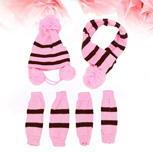 Balacoo Winter Dog Knitted Scarf Hat Set Dog Warmers Set Pet Winter Costume Doggie Winter Outfits for Dog Cat - Image 8