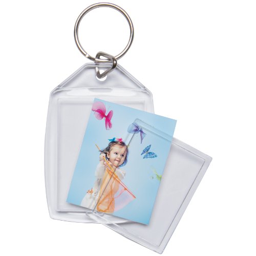 1 3/8" X 1 3/4" Acrylic Photo Snap-In Keychain - 25 Pack Clear #TOP1