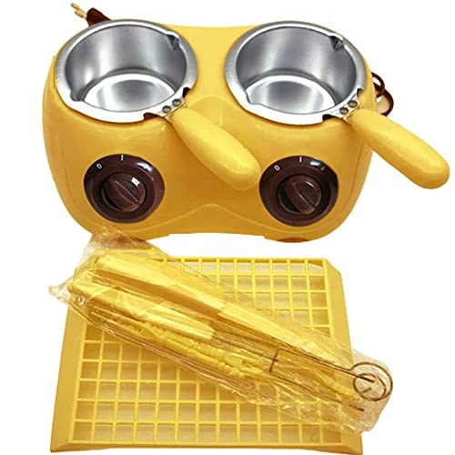 Double Furnace Chocolate Melting Furnace Heating Melting Pot Temperature Heating Melting Machine Dissolving Melting Pot,Yellow