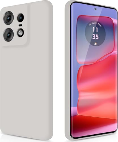 Image of DIZORO Microfiber Candy Case Compatible for Motorola Edge 50 5g Smooth Touch Cushion Liquid Soft Silicone Gel Rubber Phone Cases Non-Slip Full Body Protective Shockproof Back Cover (New Stone Grey)