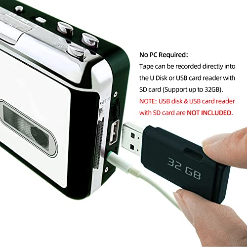 Reshow Portable Cassette Player, Best Overall Standalone Usb Cassette To Mp3 Converter, Audio Music Cassette Tape To Digital Converter Player (White) #TOP2