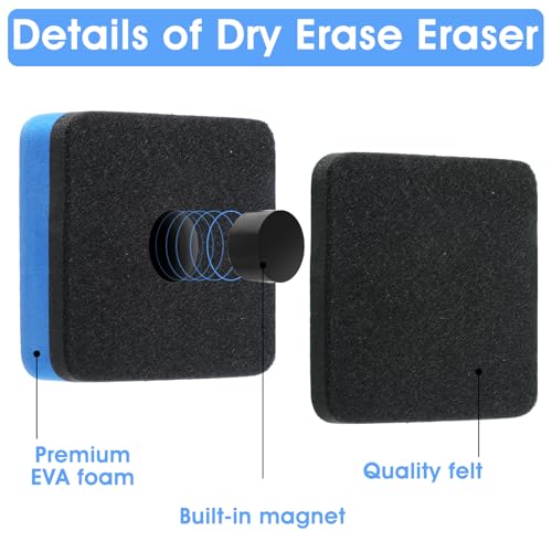 Kifmurase 96Pcs Dry Erase Eraser, Magnetic Whiteboard Dry Erasers, Cube Mini Whiteboard Eraser, Square Colorful White Board Erasers, Chalkboard Cleaner Wiper for Home and Office - Image 3