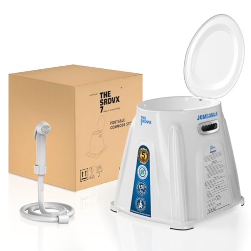 Image of Indian to Western Toilet Converter | Commode Chair for Toilet Adult | Heavy Duty Toilet Seat for Elderly Handicap | Portable Western Commode with 5 Years Warranty -White