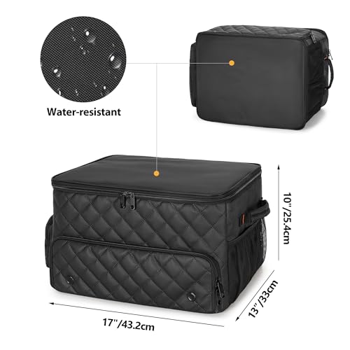 PGmoon 2 Layer Golf Trunk Organizer, Golf Car Storage Organizer with Individual Ventilated Compartment for 2 Pairs Shoes, Golf Car Locker for Balls, Clothes, Tees, Gloves, Accessories (Black) by PGmoon - Image 5