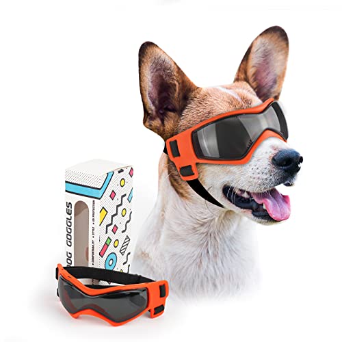 PETLESO Dog Goggles for Small to Medium Breed, Anti-UV Dog Sunglasses Outdoor Riding Driving Hiking,...