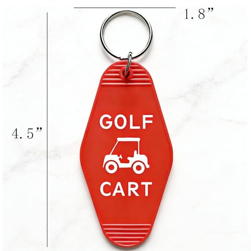 Image of 2pcs Golf Cart Keychain Plastic Retro Motel Golf Cart Key Chain for Women Men