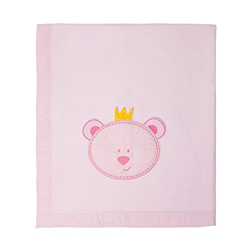 Papi Textil 5700112601 Paninho de Boca Faixa Bordados Karinho, 1.10 m x 90 cm, Rosa Urso