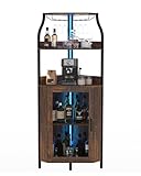 Diseño razonable:Su diseño curvo y de esquina aprovecha al máximo los espacios reducidos de tu hogar, solucionando el problema de las esquinas vacías en salón, comedor o bar. Las líneas armoniosas y la silueta redondeada le dan un toque elegante y moderno, integrándose perfectamente con cualquier estilo de decoración. A diferencia de los armarios rectangulares, su forma curvada no crea ángulos duros, aumentando la comodidad de uso y la estética visual del espacio.