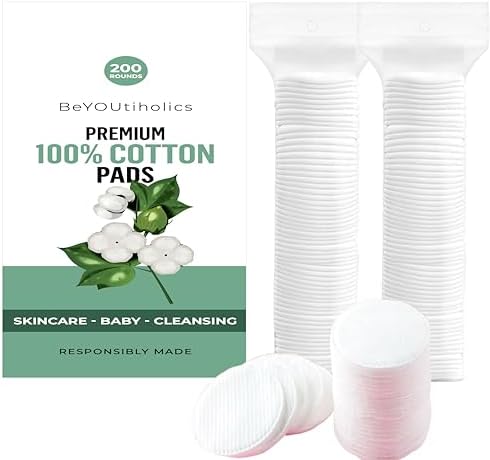 Premium 100% cotton pads, 200 rounds - Skincare, Baby, Cleansing,...