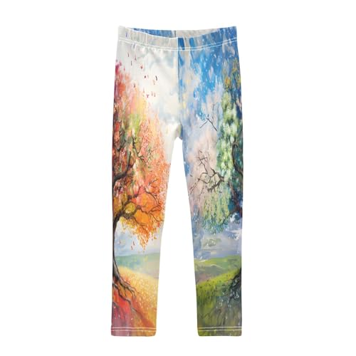 Toddler Girls Leggings Printed Yoga Pants Leggings Huge Tree Four Season for Kids