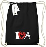 Shirtinstyle Organic Gymsac I Love Yogo Joga Sport Gymnastik Farbe Schwarz