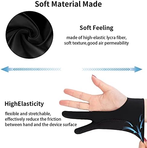 Newaner Artist Glove elastyczne rękawice antyporostowe, zestaw 4 sztuk, do rysowania, na tablet graficzny, tablet graficzny, tablet graficzny, monitor długopisu, tablet Light Box