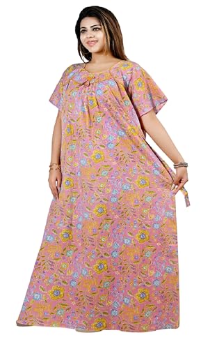 Image of Bejod's Collection Women Pure Cotton Nighty Combo Pack | Full Length Floral Printed Cotton Nighty Maxi | Soft & Breathable Night Dress for Women L to 4XL