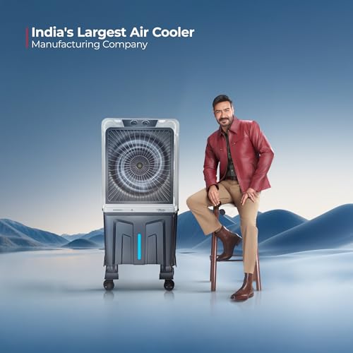 Image of SUMMERCOOL Alvaro 95L Desert Air Cooler with powerful 16 inch motor | Inverter Compatible | 45Ft Air Throw | Double ball bearing Motor | Drain Hole | 1 yr Warranty | Grey