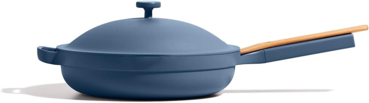 Large Always Pan 2.0-32cm (3.8L) Nonstick, Toxin-Free Ceramic Cookware | Patented 10-in-1 Aluminum Frying & Sauté Pan | Safe for Oven, Induction & All Cooktops up to 232°C | Blue Salt